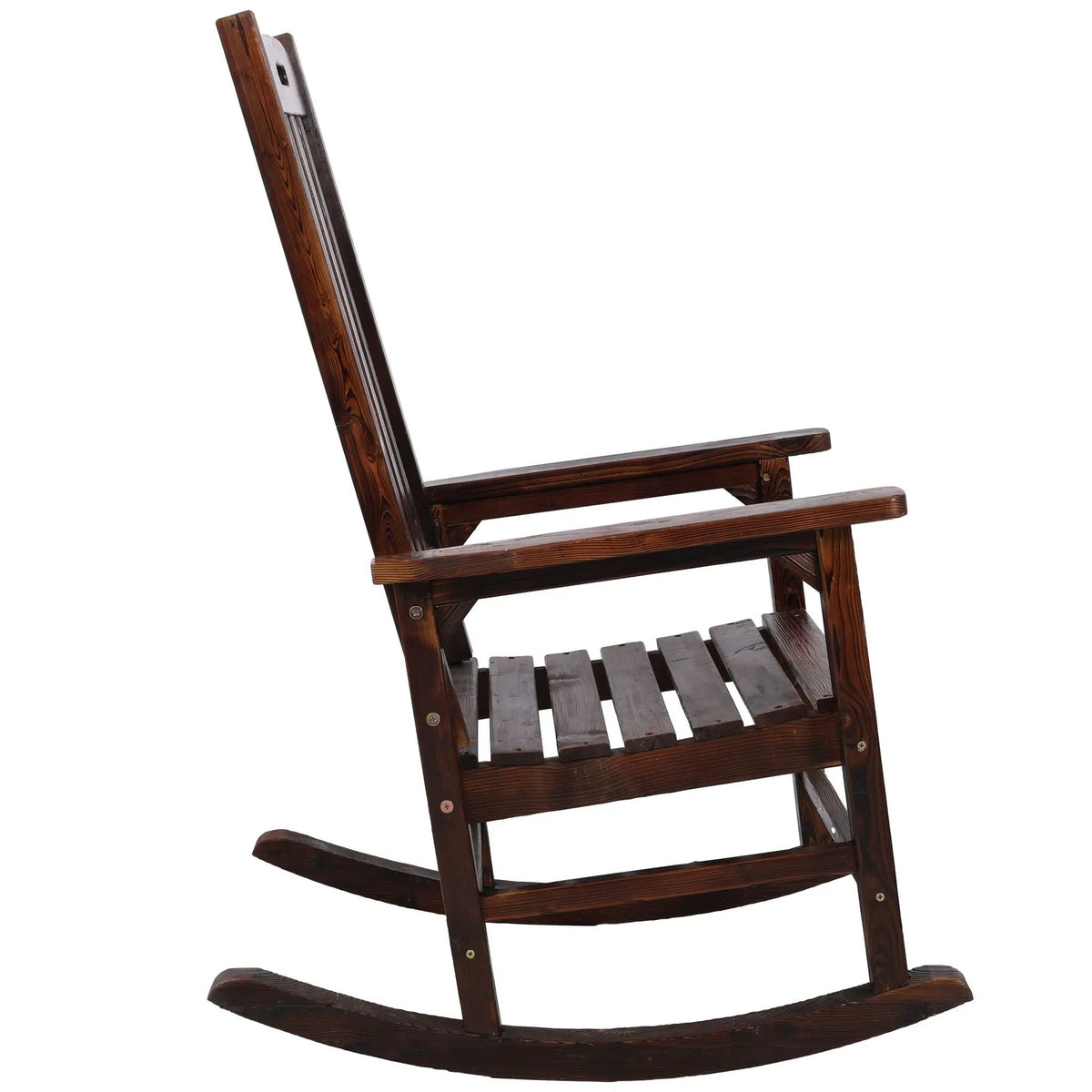 Oversized Porch Rocker Chair | 21 Inch Wide Seat | Tall Backrest | Fir Wood Construction