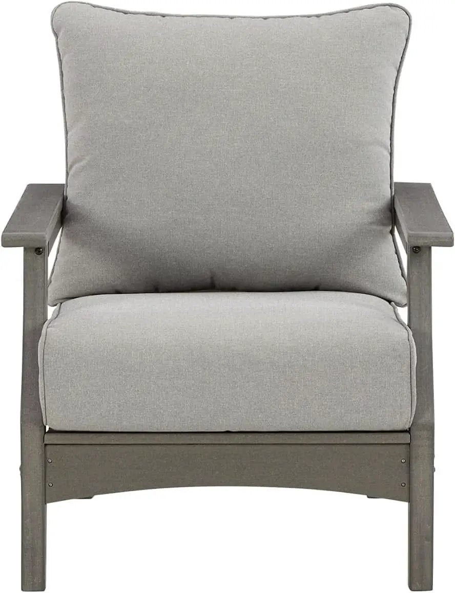 Cushioned Outdoor Lounge Chairs Set of Two Gray from PriceLows™