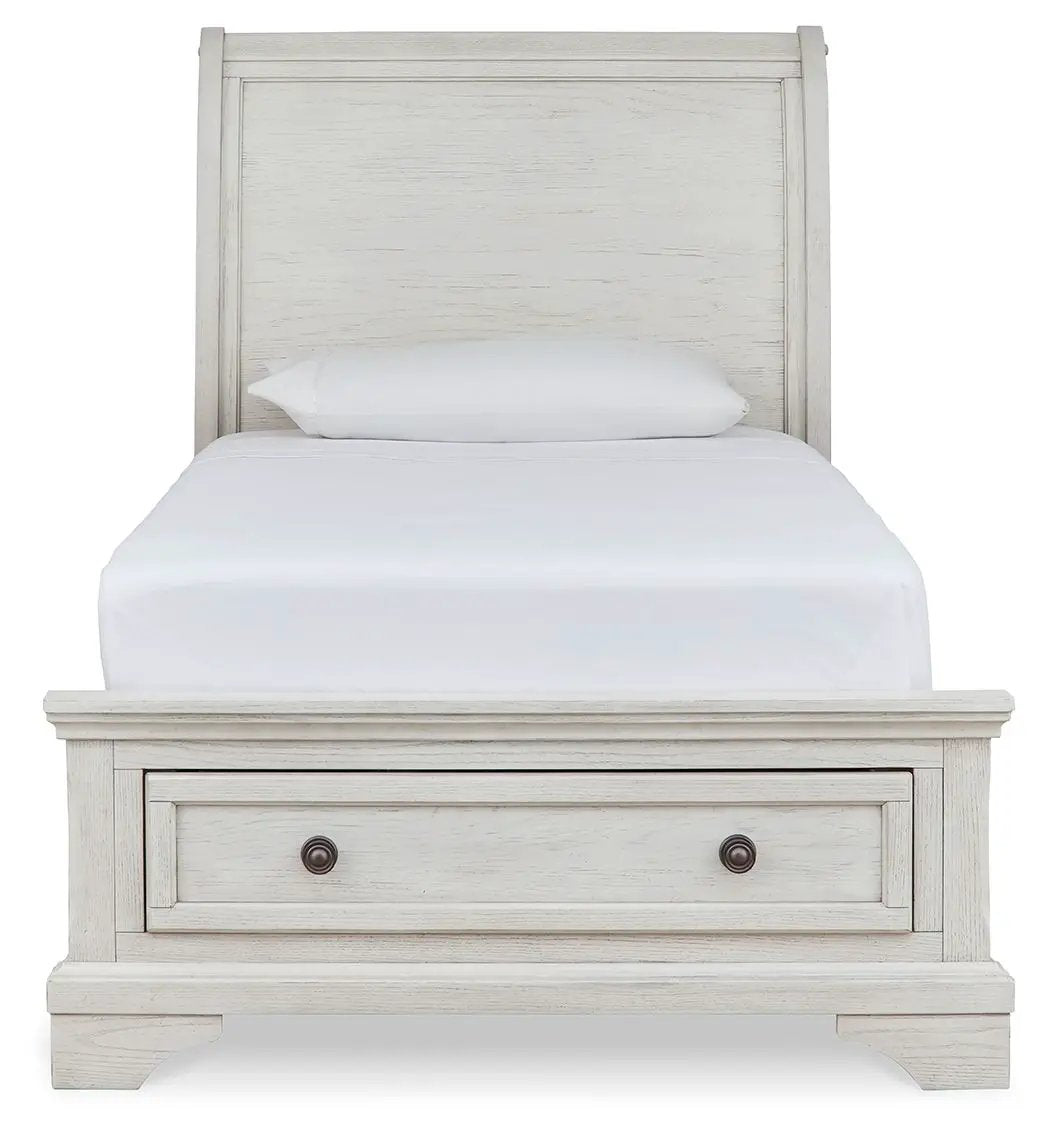 Robbinsdale Sleigh Storage Bed | Elegant Timeless Design | Bedroom Foundation | 85.25 Inch Length