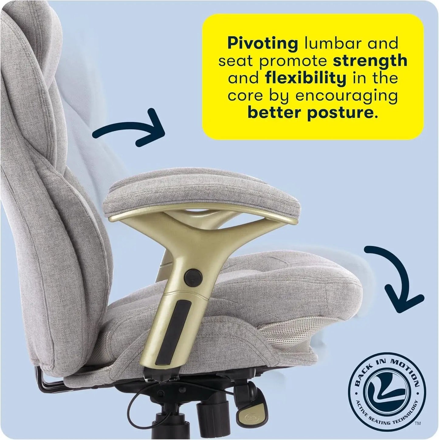 Ergonomic Executive Office Chair With Motion Technology Gray from PriceLows™