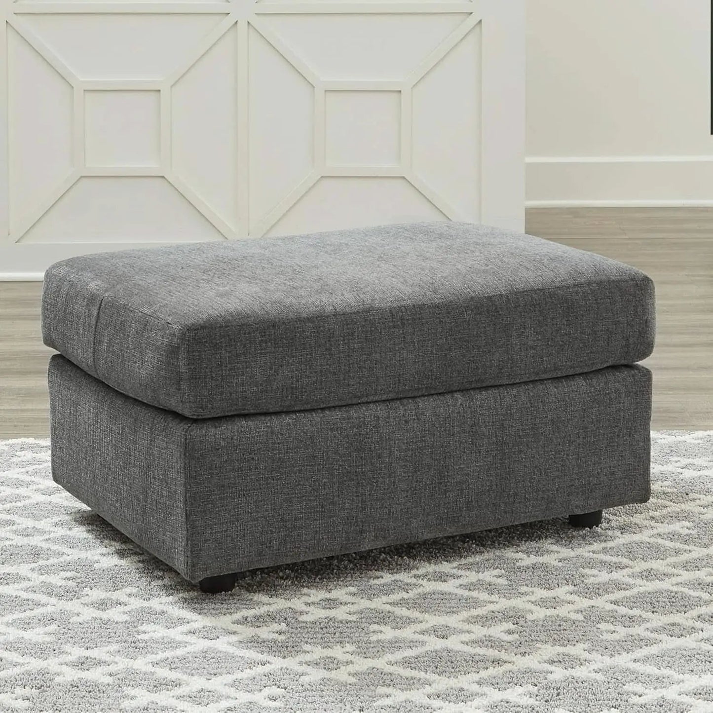 Stairatt Rectangular Gray Upholstered Ottoman Cushioned from PriceLows™