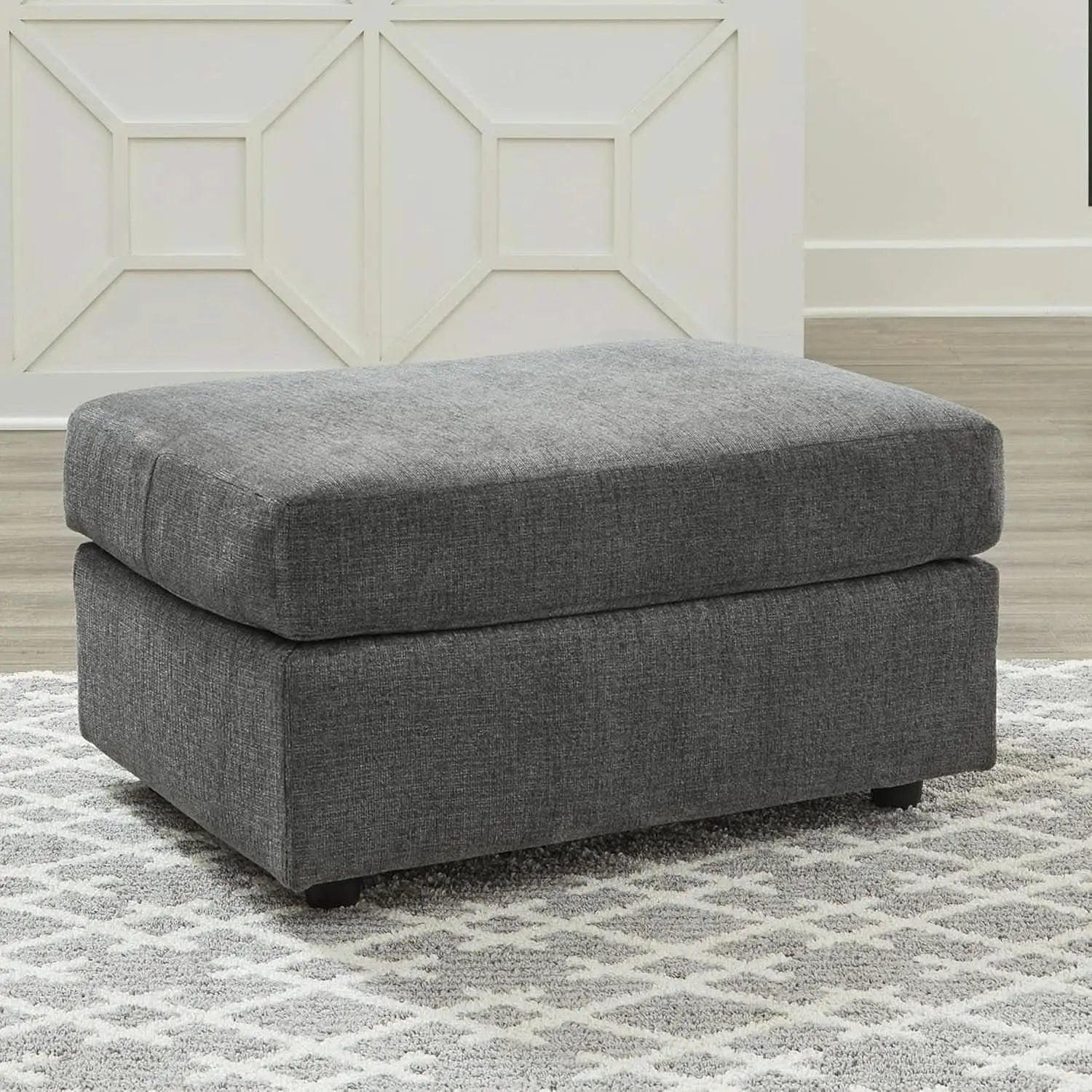 Stairatt Rectangular Gray Upholstered Ottoman Cushioned from PriceLows™