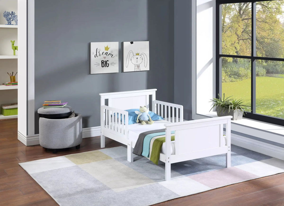 Connelly Reversible Panel Toddler Bed | Low Profile | Twin Bed Style | 53.75 Inch Length
