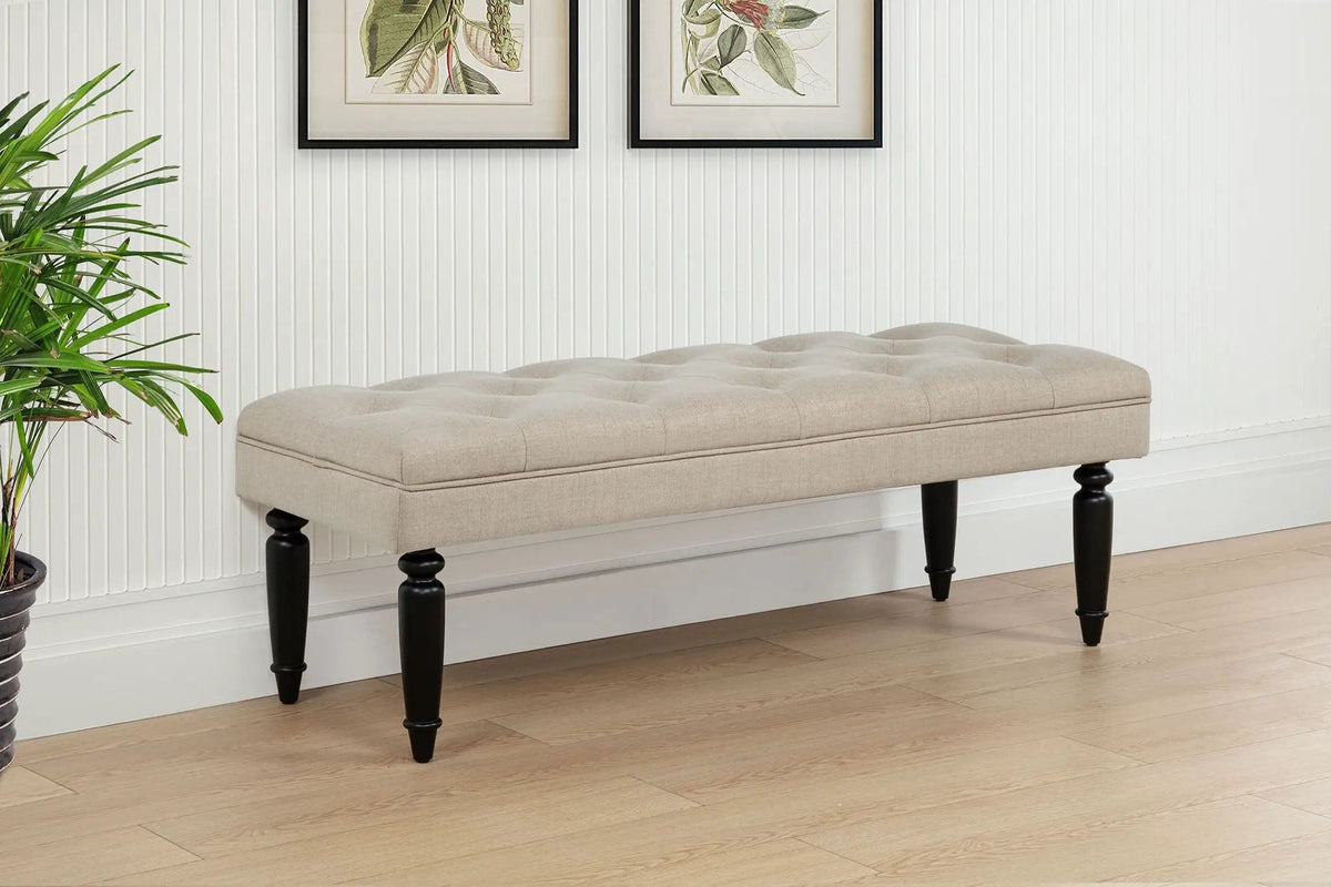 Marsha 52-inch Upholstered Entryway Accent Bench Latte | 52.25 x 19.75 x 18 in | Living Room Furniture | Living Room