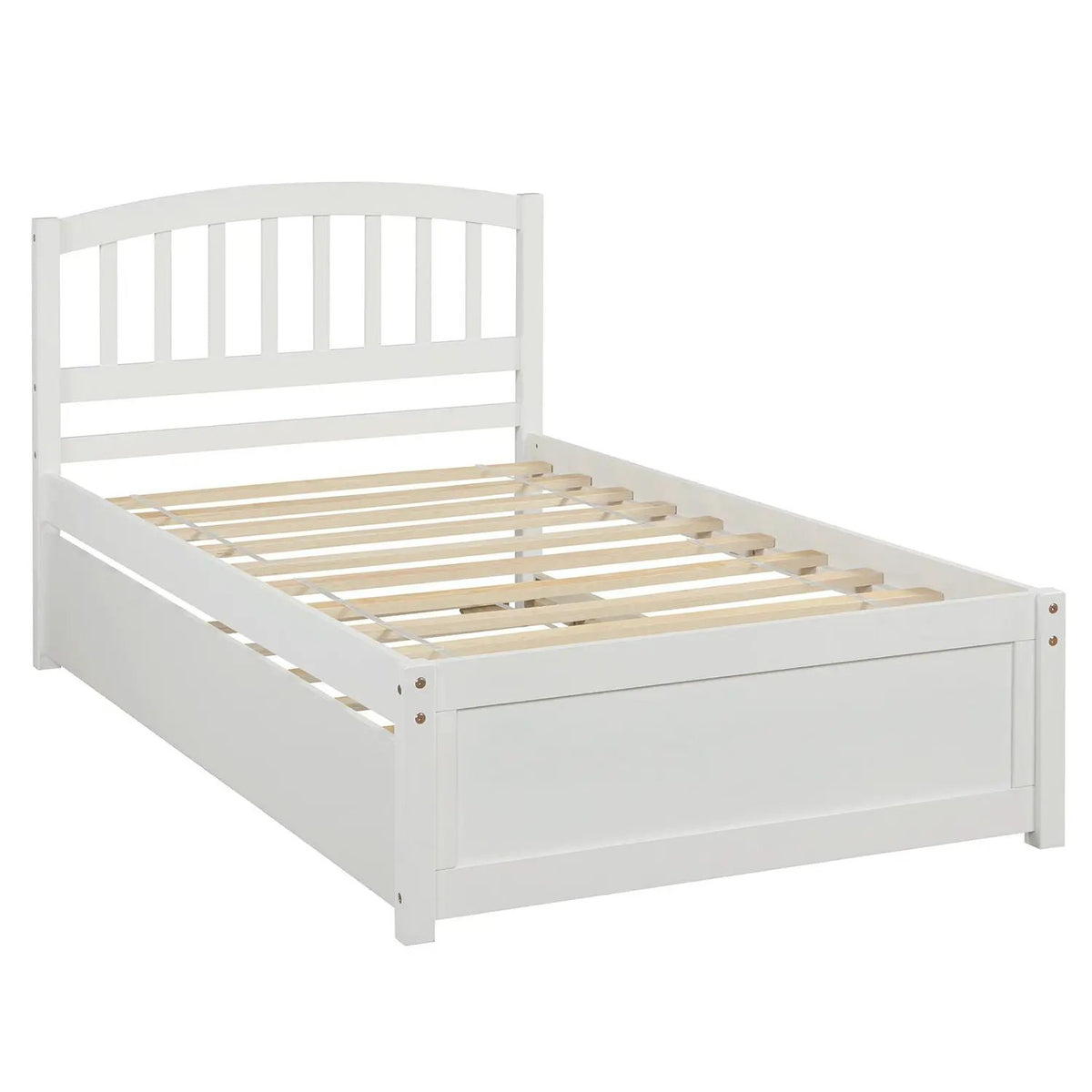 Wood Platform Bed Frame | Trundle Included | Minimalist Stylish Design | 37.5 Inch Height