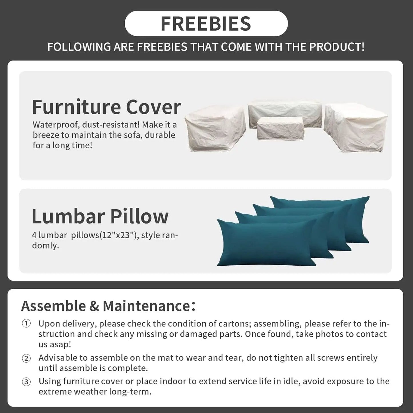 Peacock Blue 5 Piece Patio Furniture Set With Anti Slip Cushions And Covers from PriceLows™