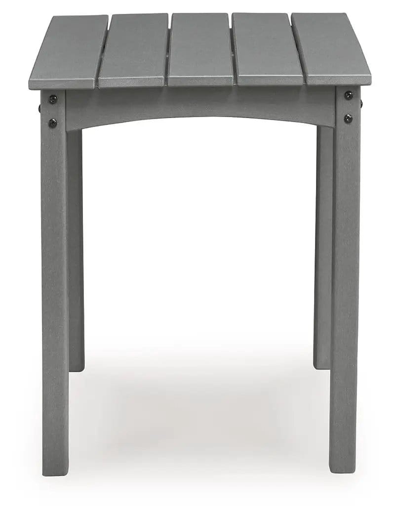 Cove Beach Square End Table | 21.38 x 21.38 x 23 in | Stainless Steel & Wood | Gray