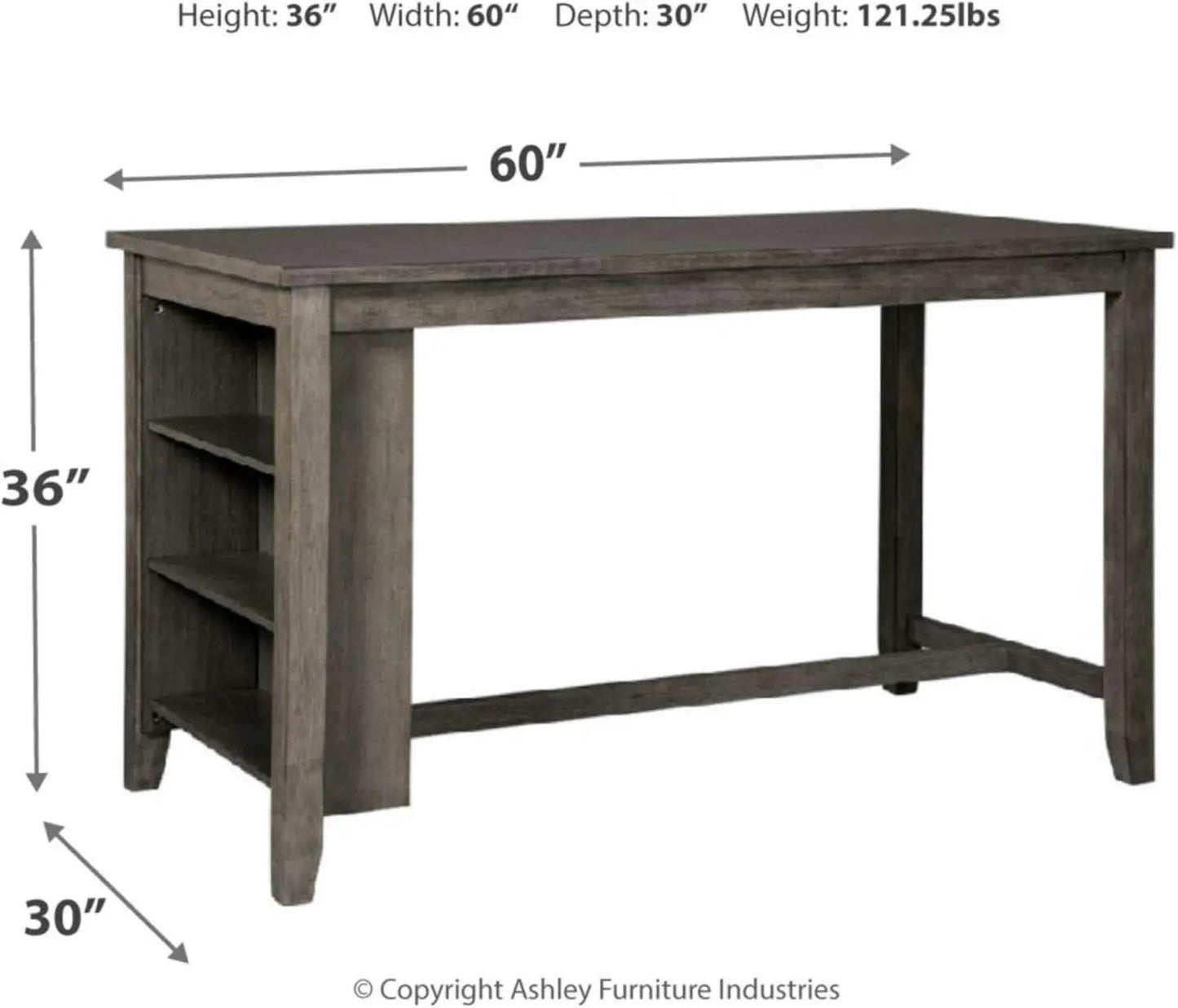 Caitbrook Rustic Counter Height Dining Table With Storage from PriceLows™