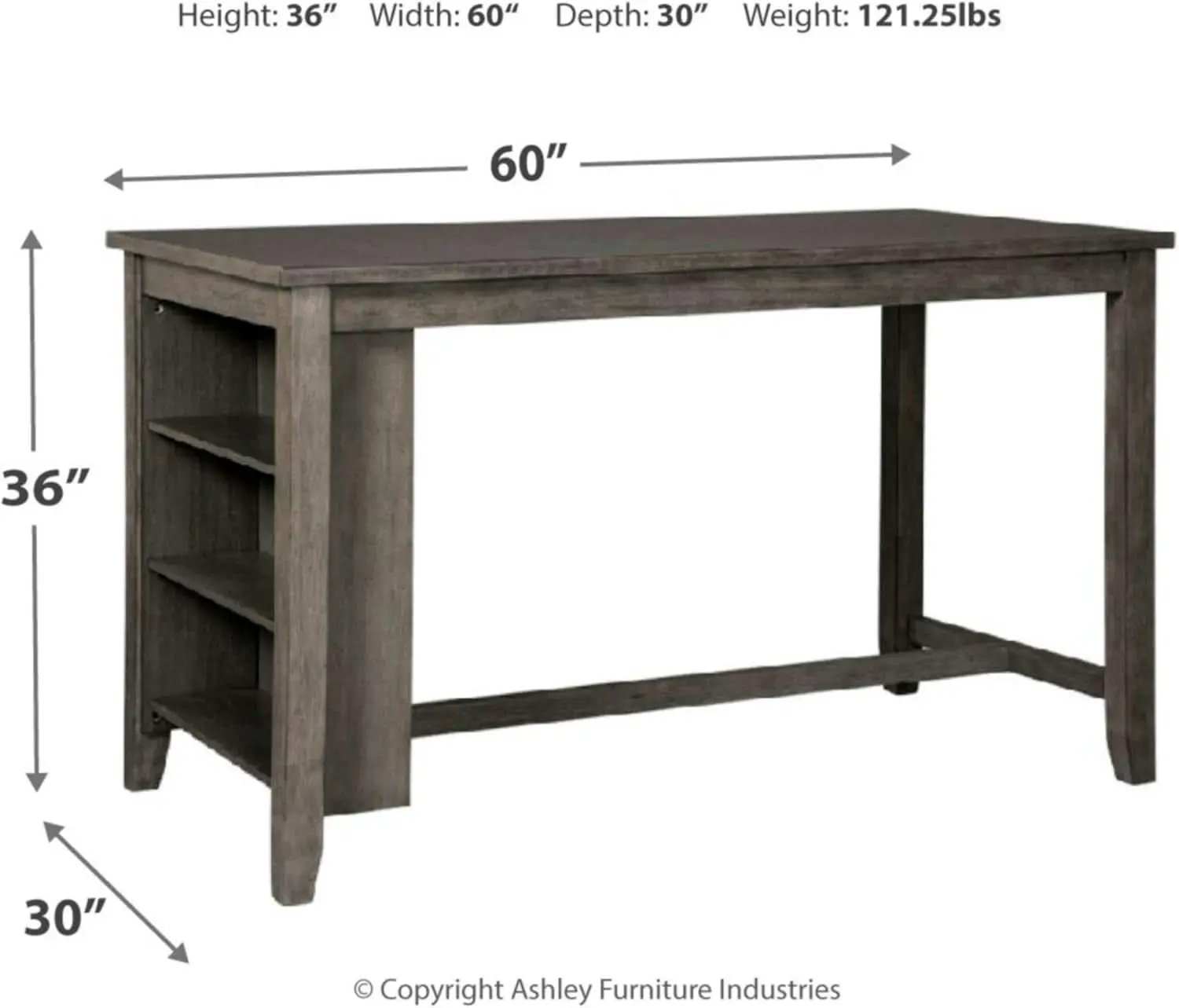Caitbrook Rustic Counter Height Dining Table With Storage from PriceLows™