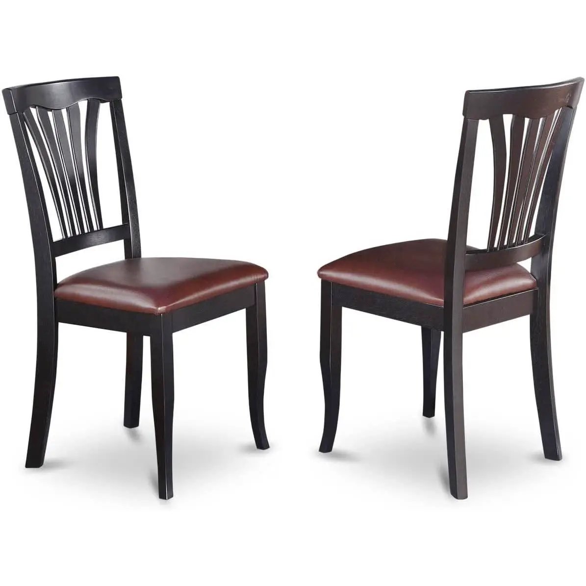 5-Piece Drop Leaf Dining Table Set Black Faux Leather from PriceLows™