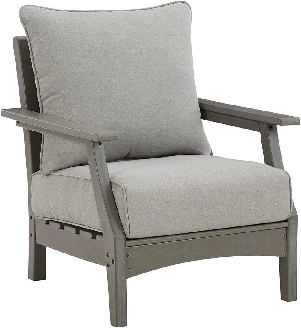 Cushioned Outdoor Lounge Chairs Set of Two Gray from PriceLows™