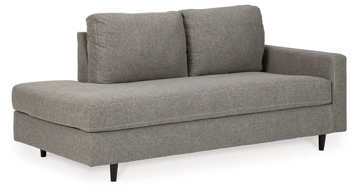 Lyman RAF Corner Chaise | 75 x 37 x 35 in | Wood & Granite | Graphite