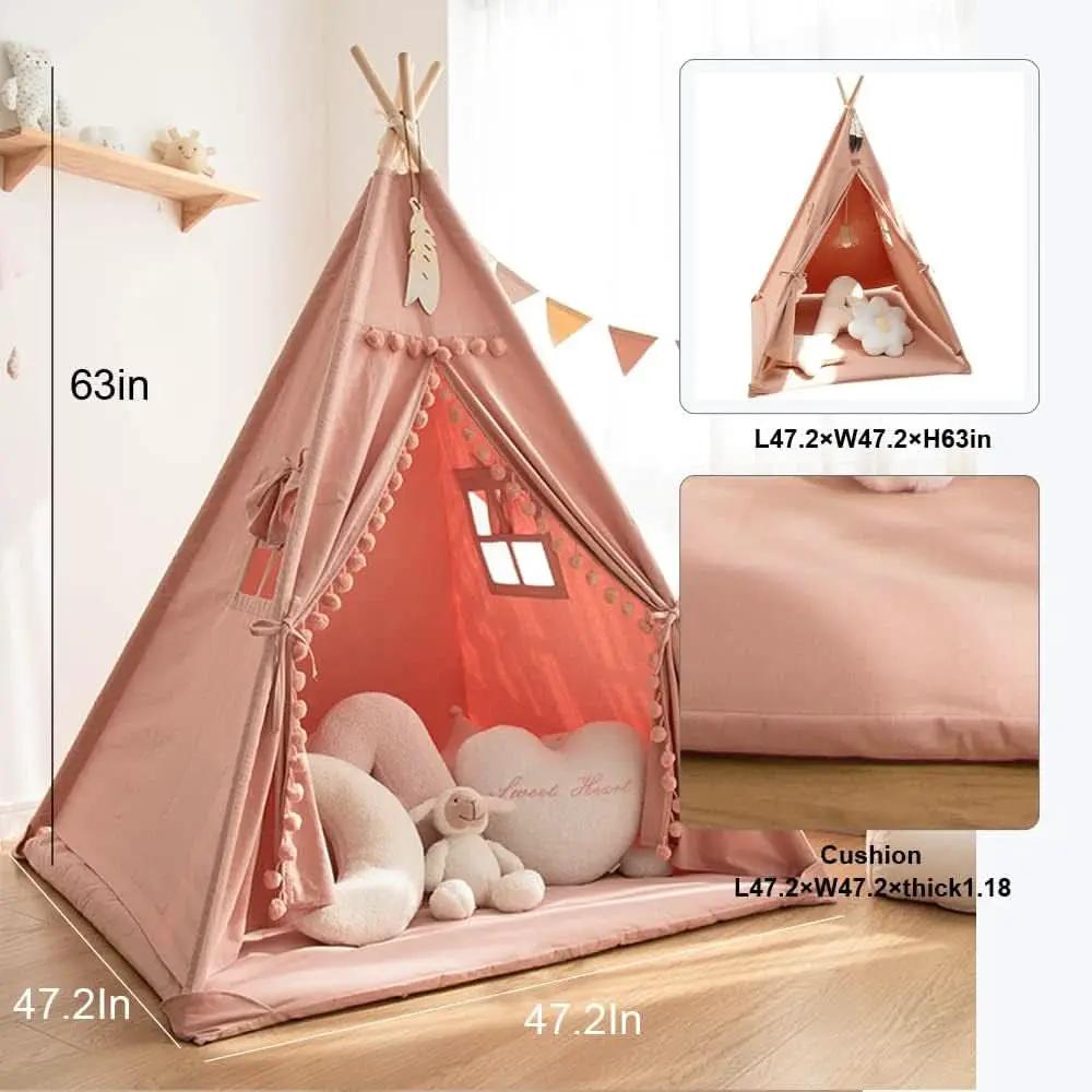 Kids Teepee Tent With Foldable Mat For Indoor Outdoor Play from PriceLows™