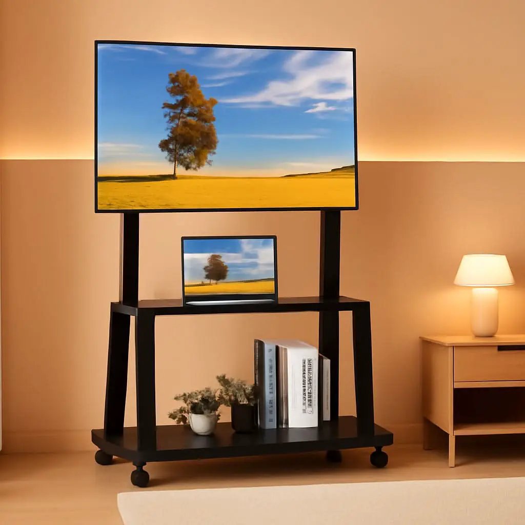 Height Adjustable Rolling TV Stand for 32-75 Inch TVs from PriceLows™