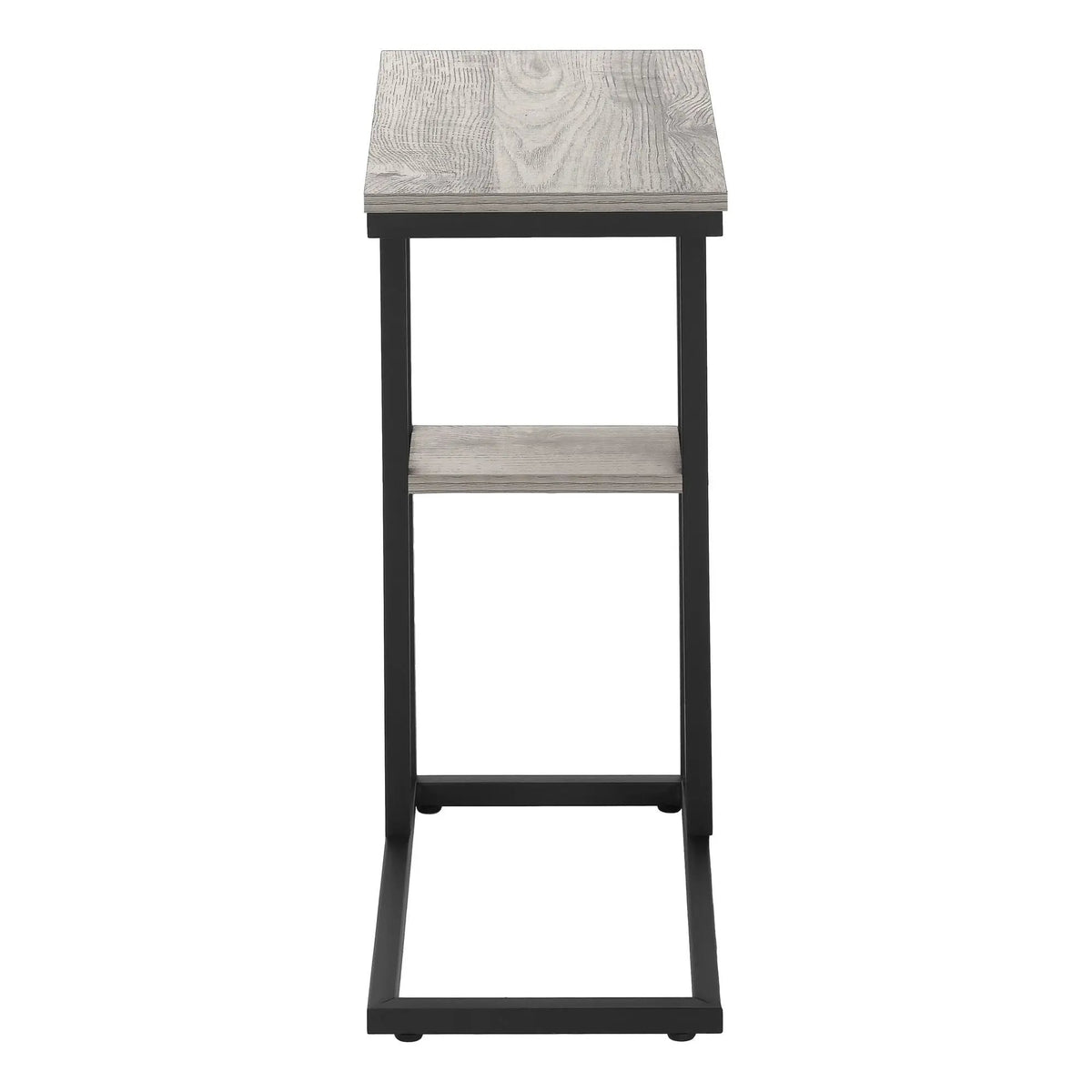 Marble Look C-Shaped Accent Table | Durable Metal Frame | Rectangular Tabletop | Portable Design