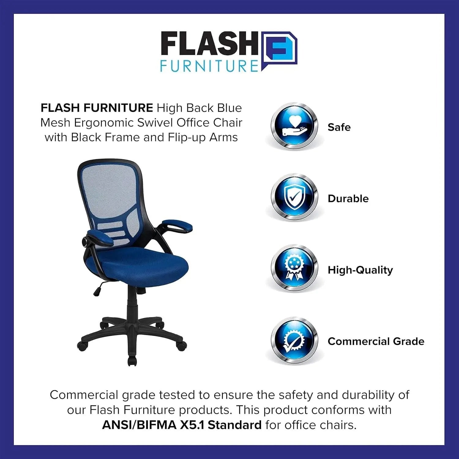 Swivel Office Chair With Lumbar Support And Flip Up Armrests from PriceLows™