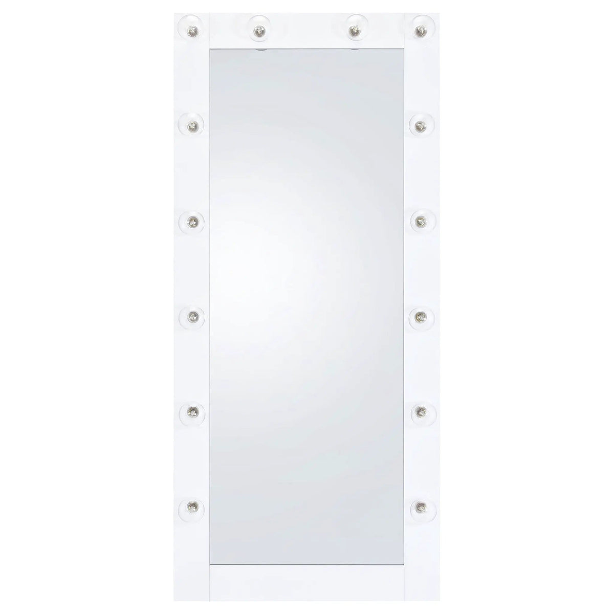 Zayan 32 x 71 Inch Floor Mirror LED Lighting White Gloss | 32 x 5.5 x 71 in | Home Furniture | Home