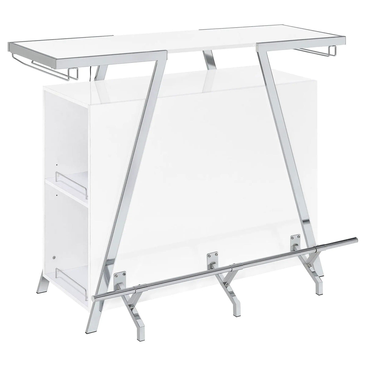 Araceli Freestanding LED Home Bar Cabinet White High Gloss | 52.25 x 21.25 x 41.5 in | Home Furniture | Home