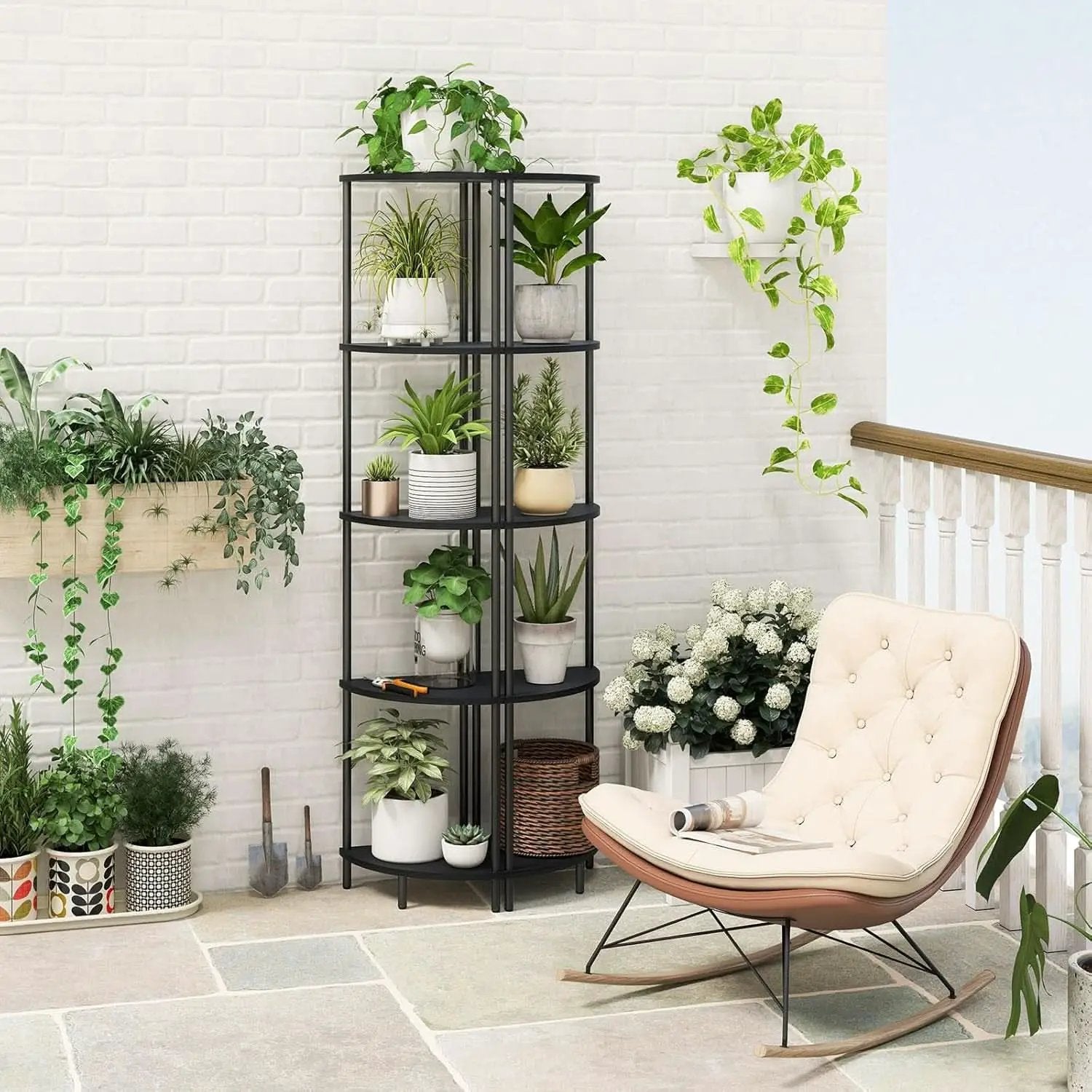 65 Inch Corner Shelf Stand 5 Tier Bookshelf For Home from PriceLows™