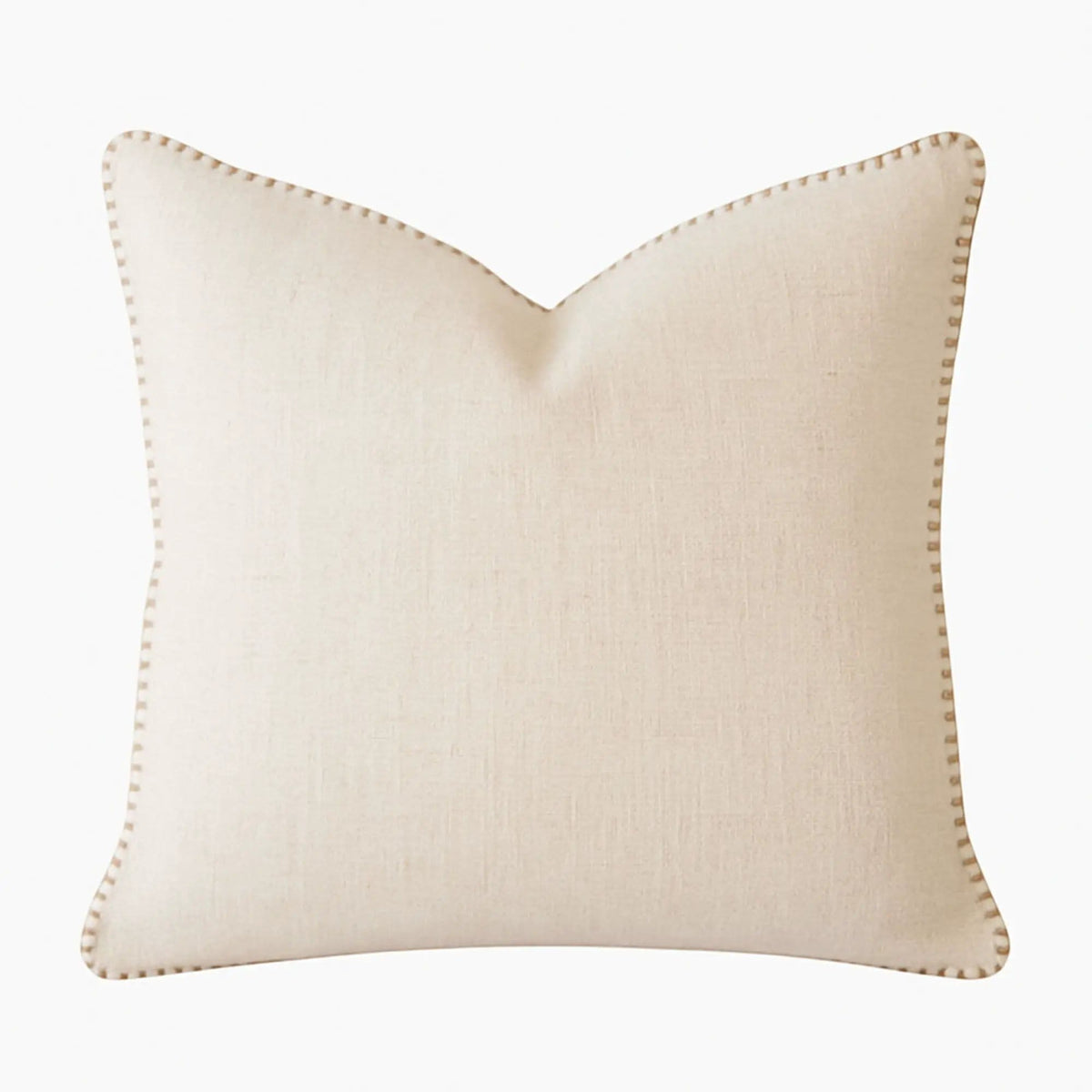 Homey Cozy Throw Pillow With Decorative Stitching | Throw Pillow | Linen & Polyester | Ivory