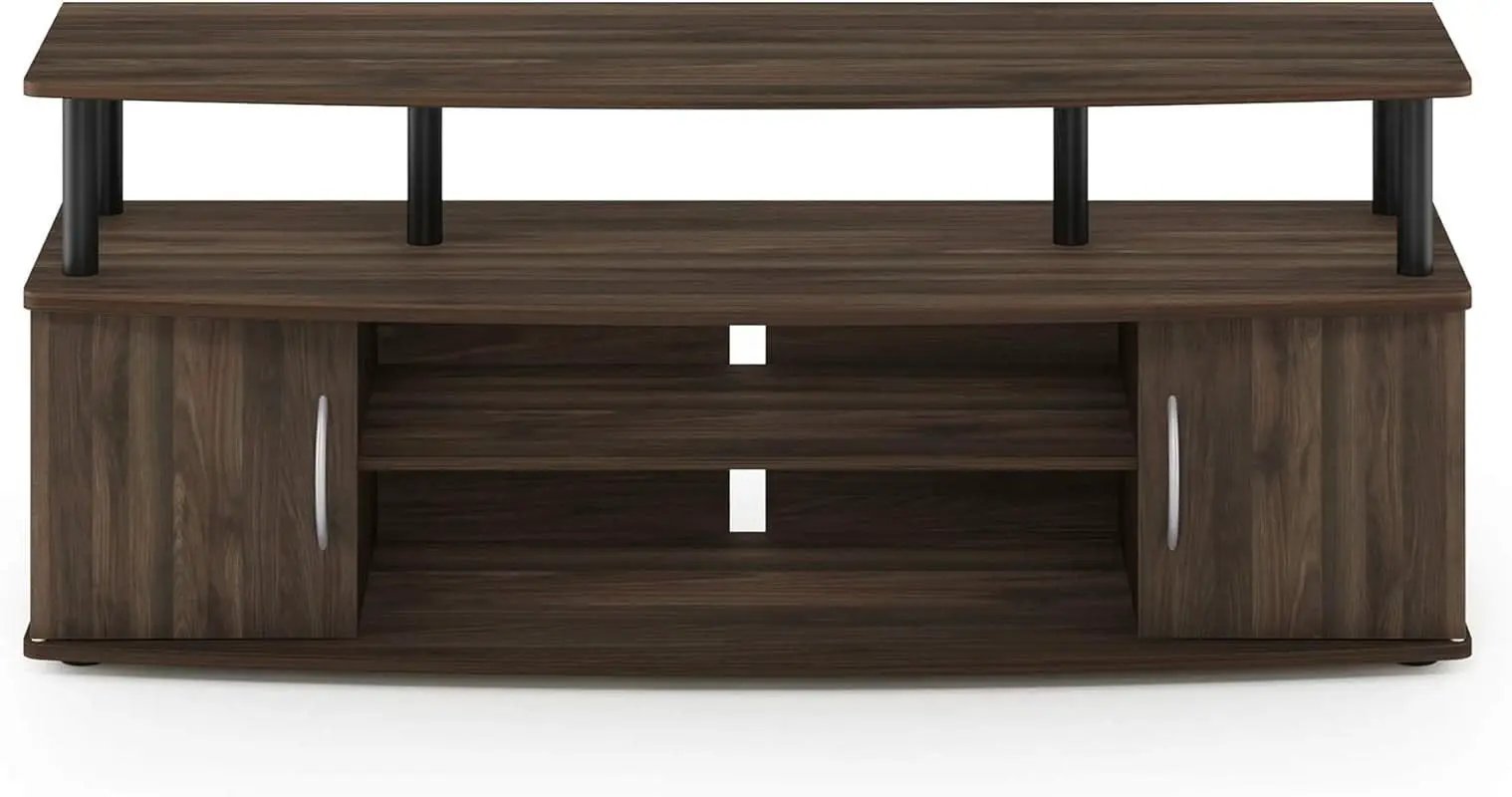 JAYA Large TV Stand for 55 Inch TVs Walnut Black Finish from PriceLows™