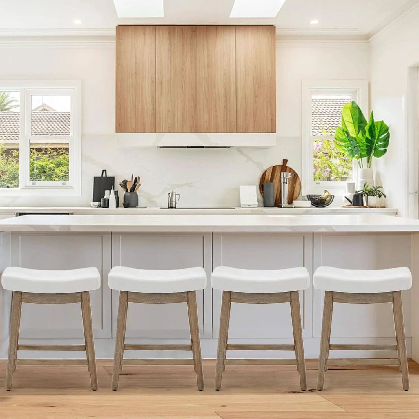 Comfortable Saddle Seat Bar Stools Set of Six from PriceLows™
