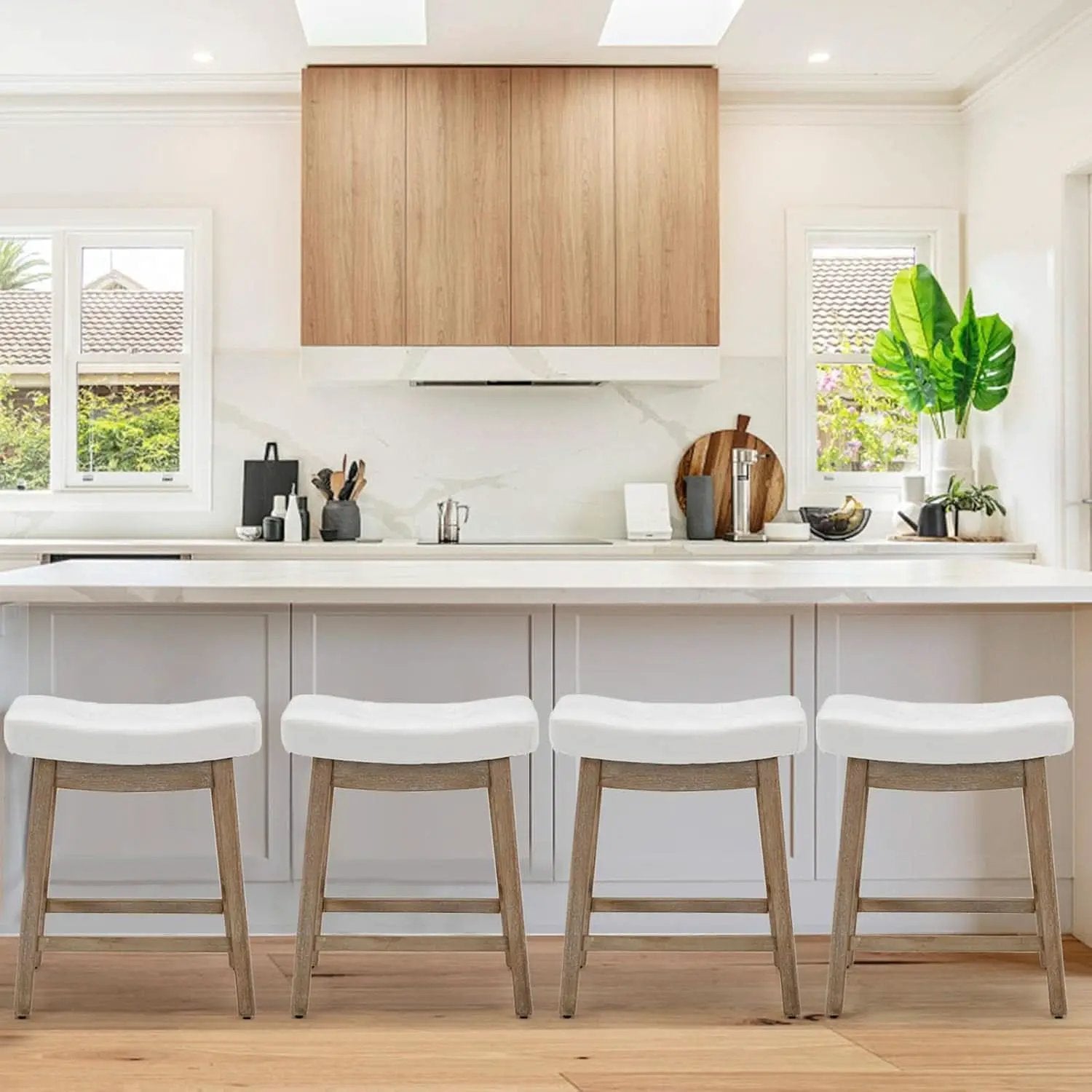 Comfortable Saddle Seat Bar Stools Set of Six from PriceLows™