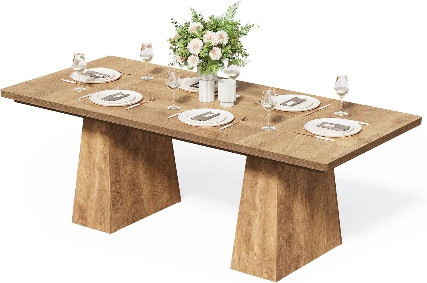 Oak Dining Table For 6 With Scratch Resistant Coating from PriceLows™