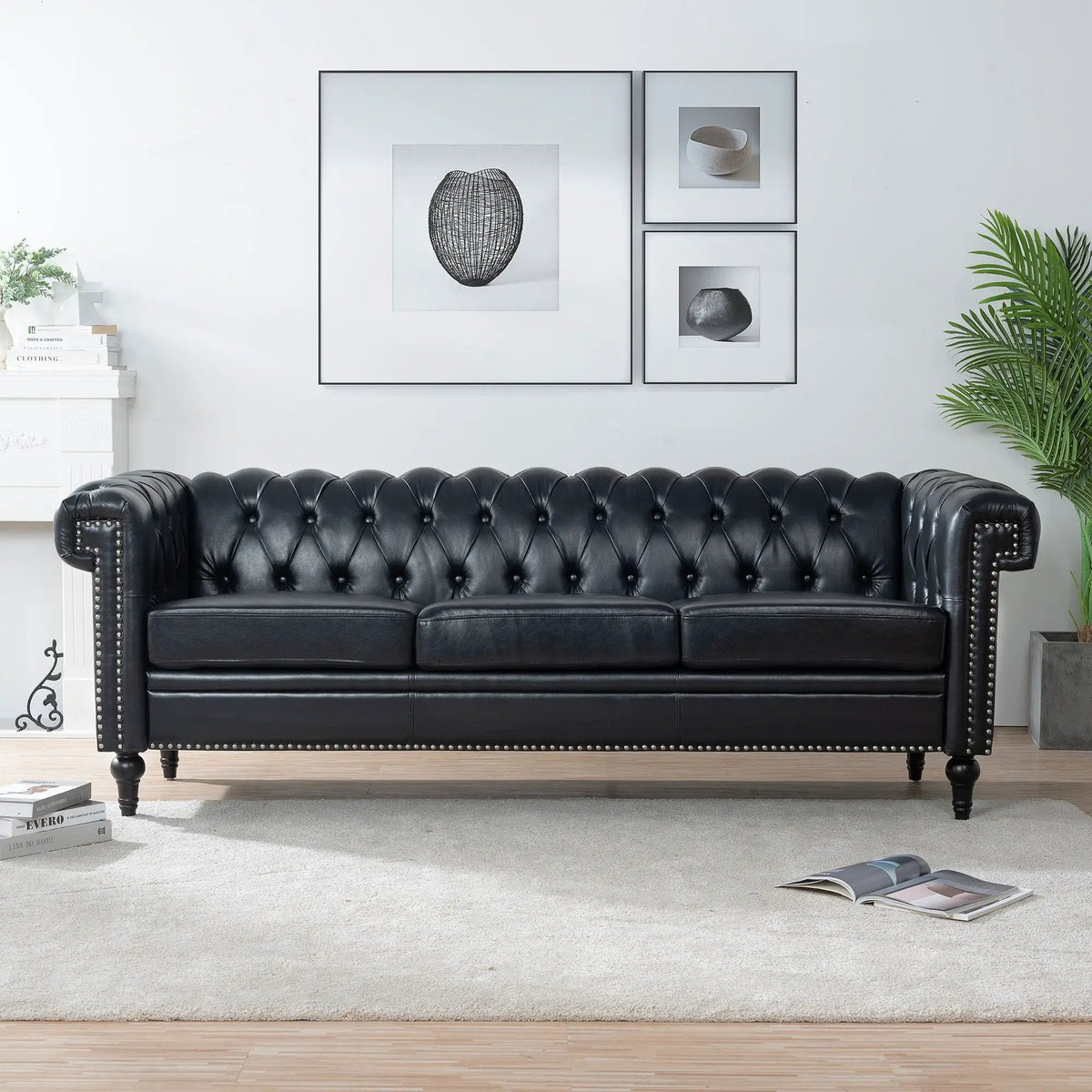 3 Seater Sofa | Square Arm Frame | Removable Cushions | High Density Fill