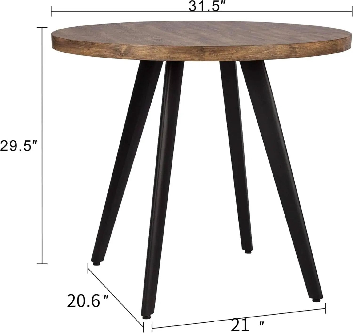 Contemporary Rustic Walnut Wood Dining Table 31.5in Round from PriceLows™