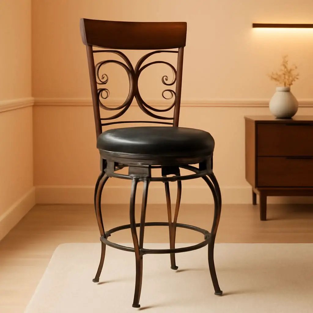 Big And Tall Bar Stool Dark Bronze Bar Height Swivel from PriceLows™