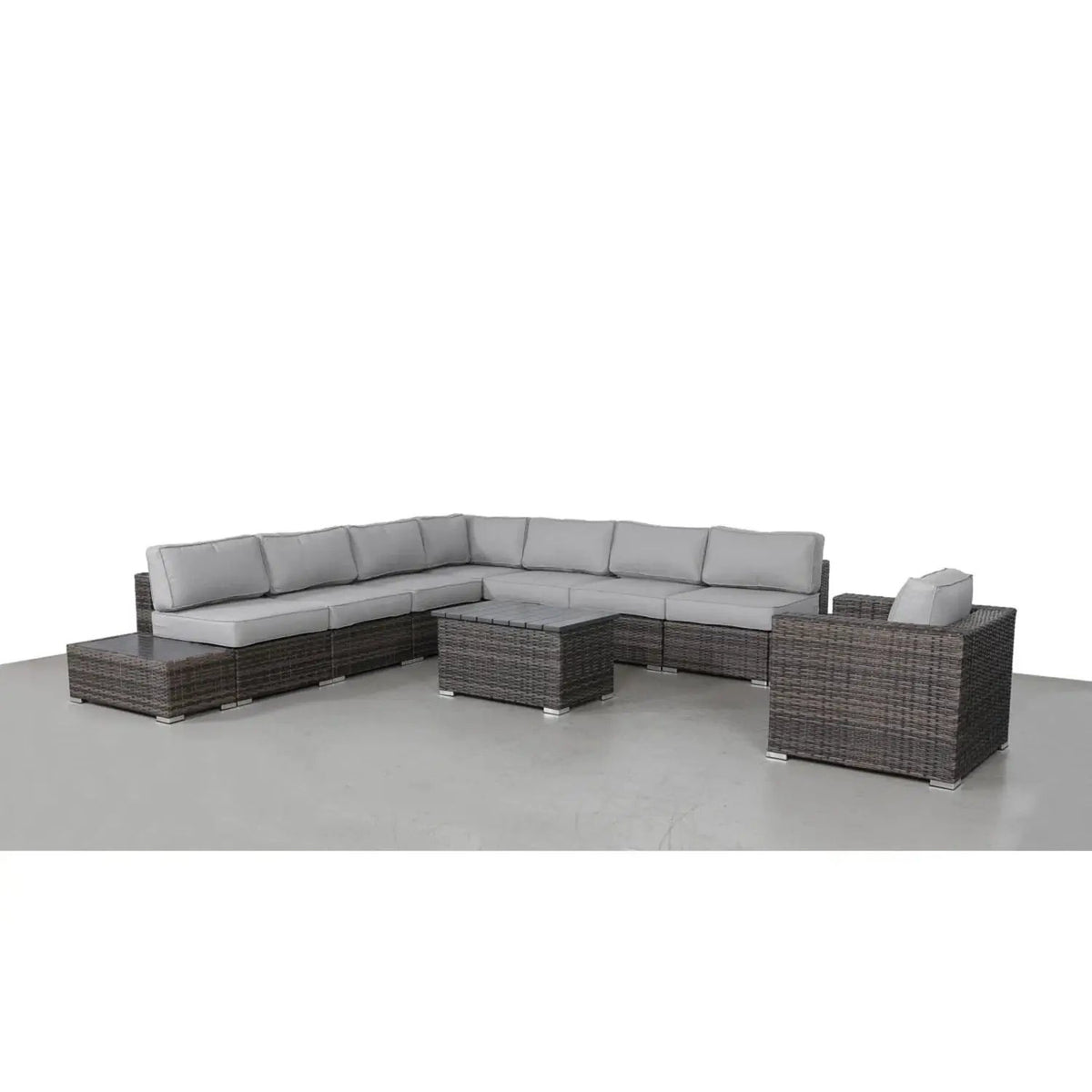 Outdoor Sectional Set | Handcrafted Wicker | Ultra-Soft Cushions | Entertainment Seating
