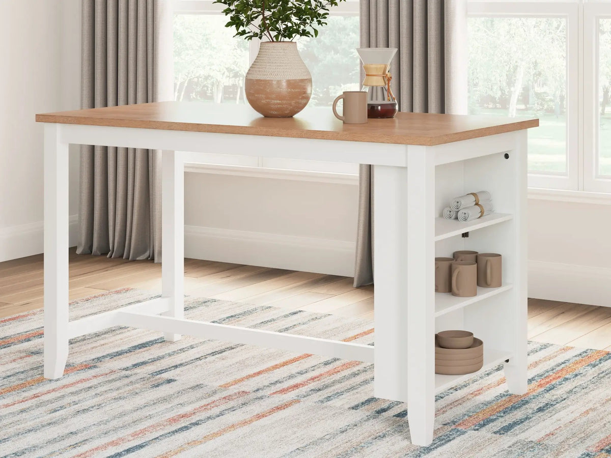 Gesthaven Counter Height Table | Rectangular Dining Room | 60 Inch Width | Natural Wood Tone