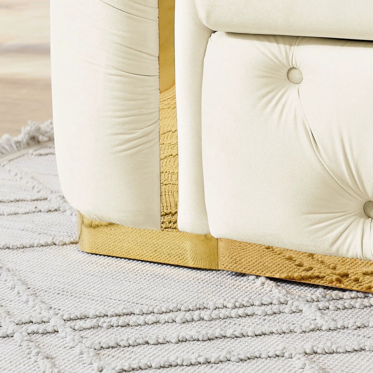 Button Tufted Chesterfield Sofa | 3 Seater | 2 Decorative Pillows | 90.6 Inch Length