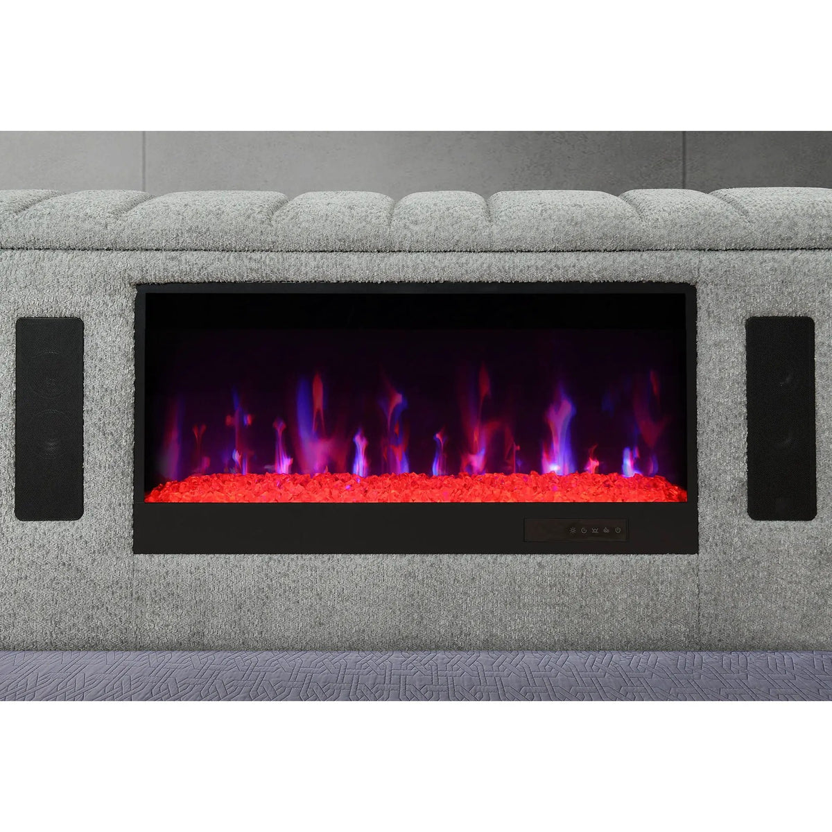 Isaiah Bed With TV Lift | LED Lights | Built-In Speakers | Fireplace