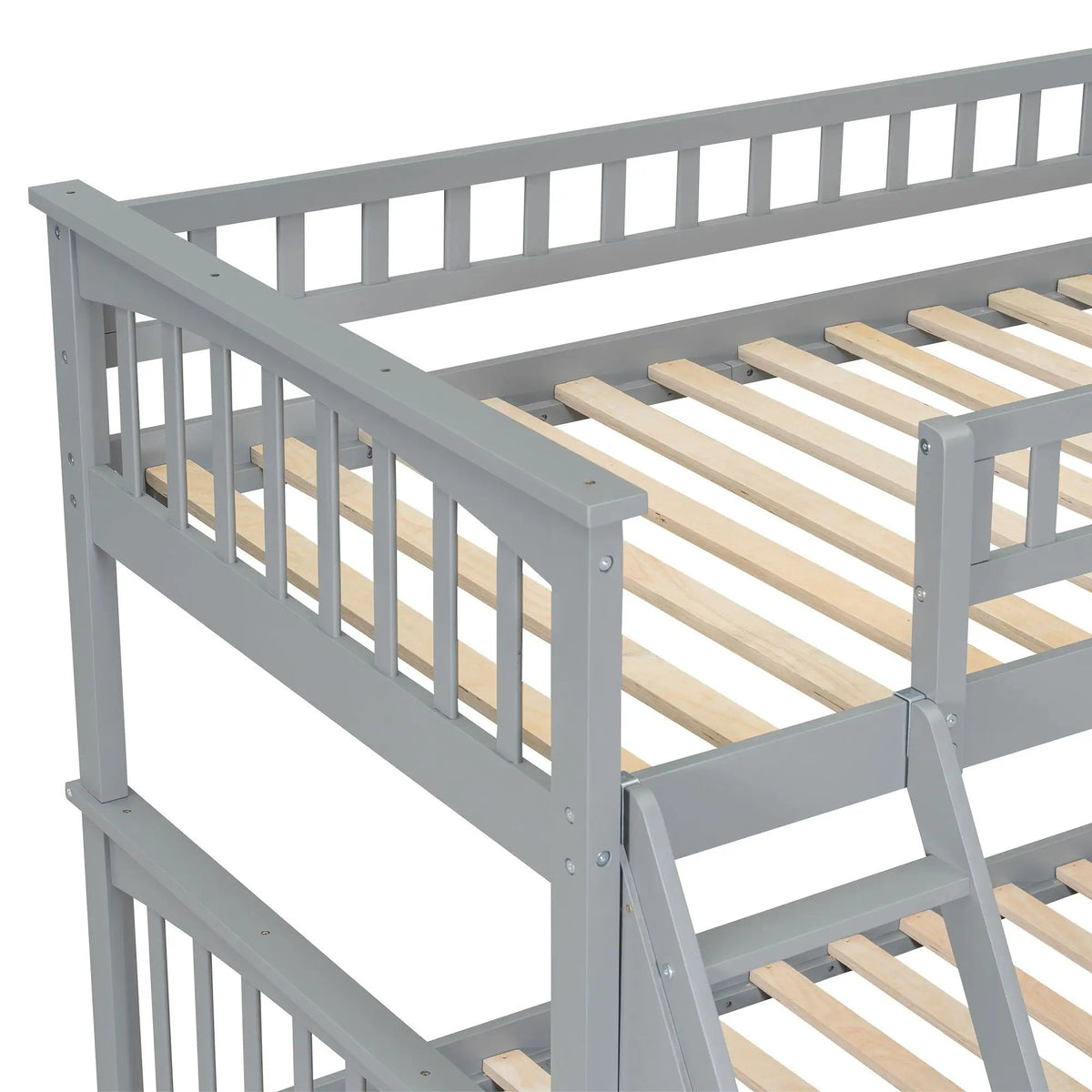 Bunk Bed With Drawers | Convertible Storage Design | Solid Pine Wood | Fence-Shaped Guardrail