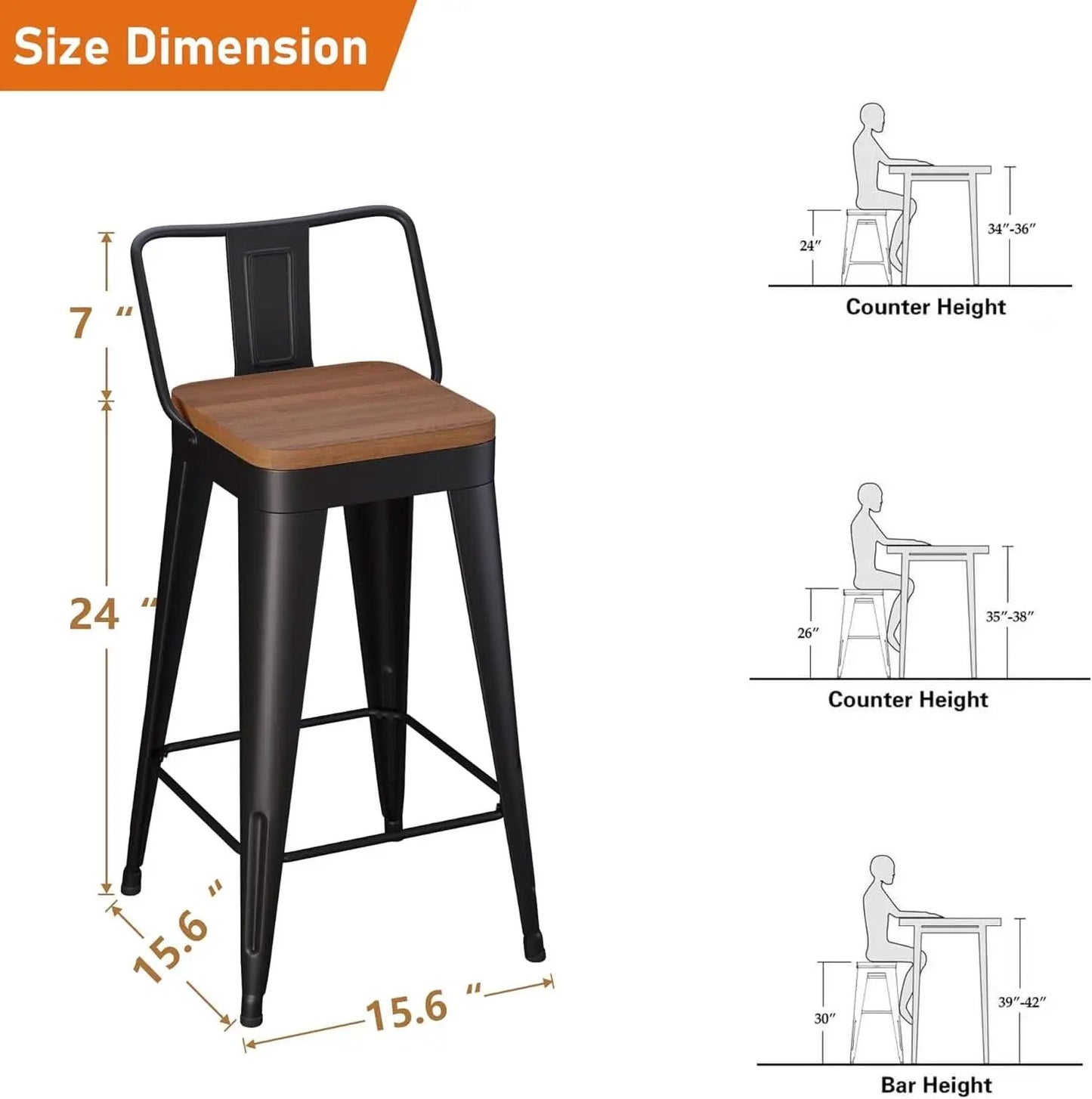 Modern Stackable Metal Bar Stools Set of Four from PriceLows™