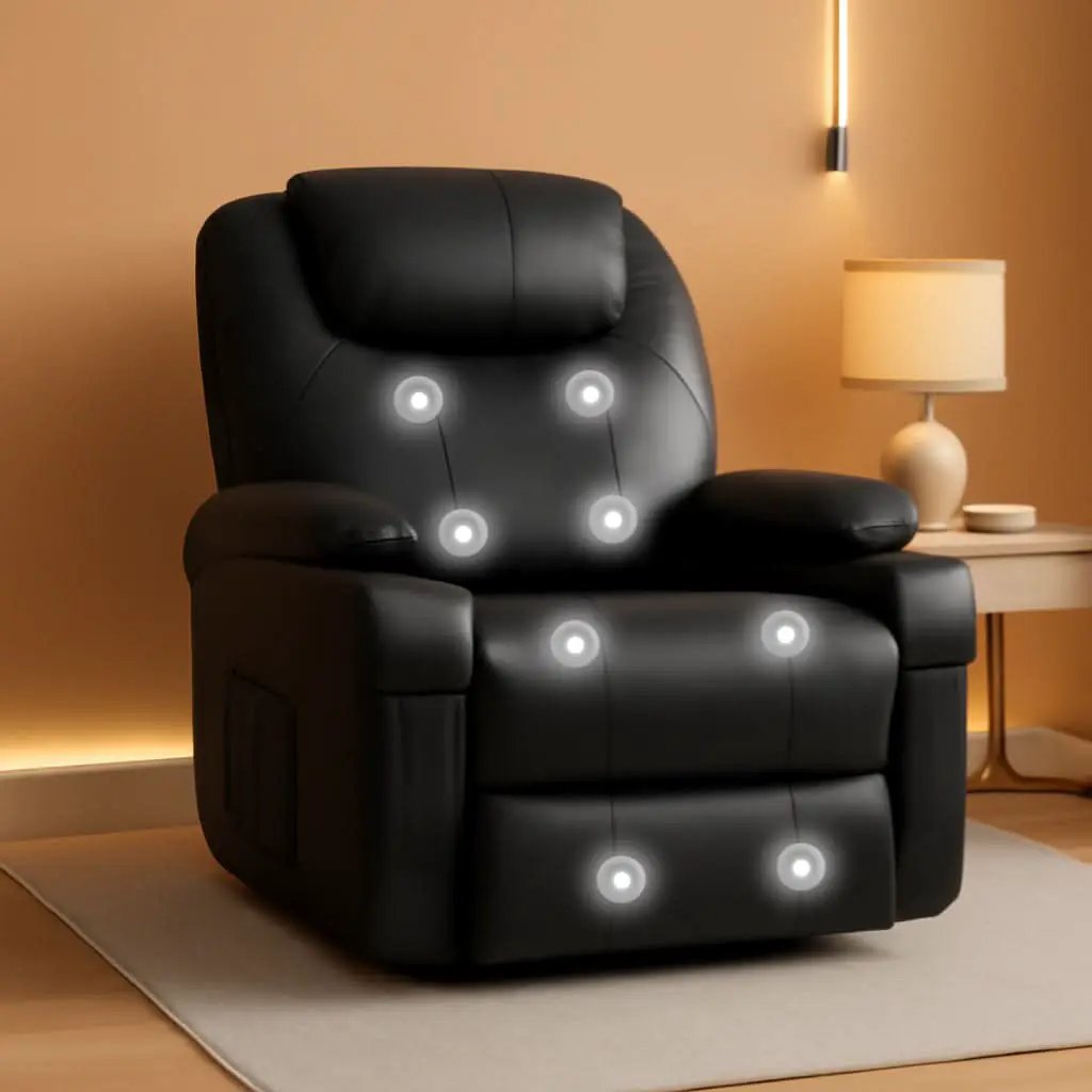 Leather Rocking Recliner With Massage And Heat Swivel from PriceLows™