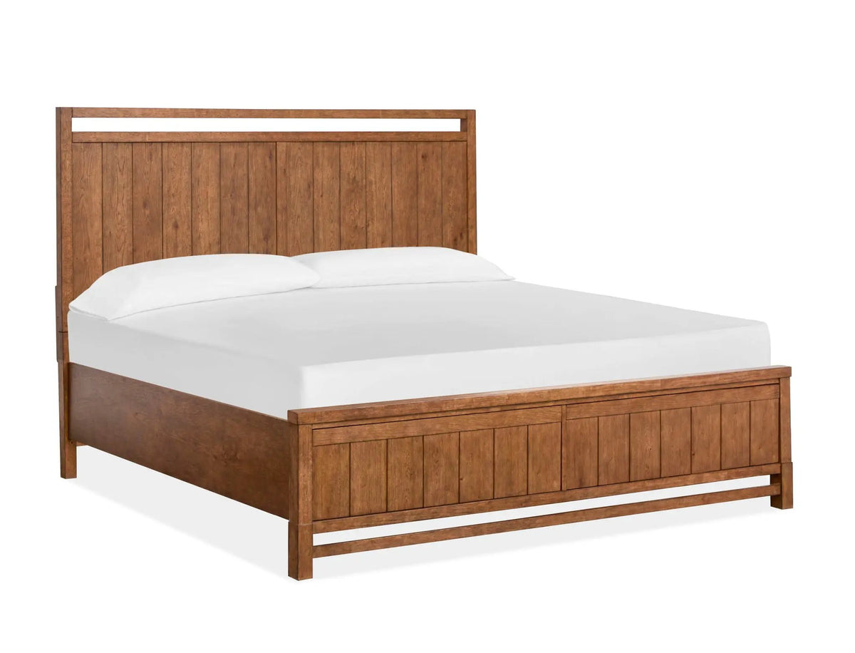 Conway Complete Bed | Honey Wheat Finish | Rustic Oak Veneers | Lake House Style