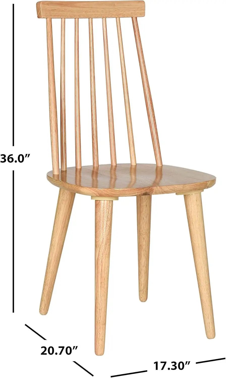 Wood Farmhouse Spindle Dining Chair Natural Finish Set Of 2 from PriceLows™