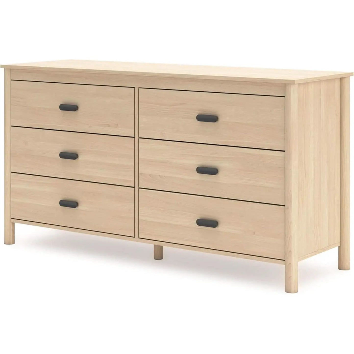 Light Brown Six Drawer Dresser For Bedroom Storage from PriceLows™