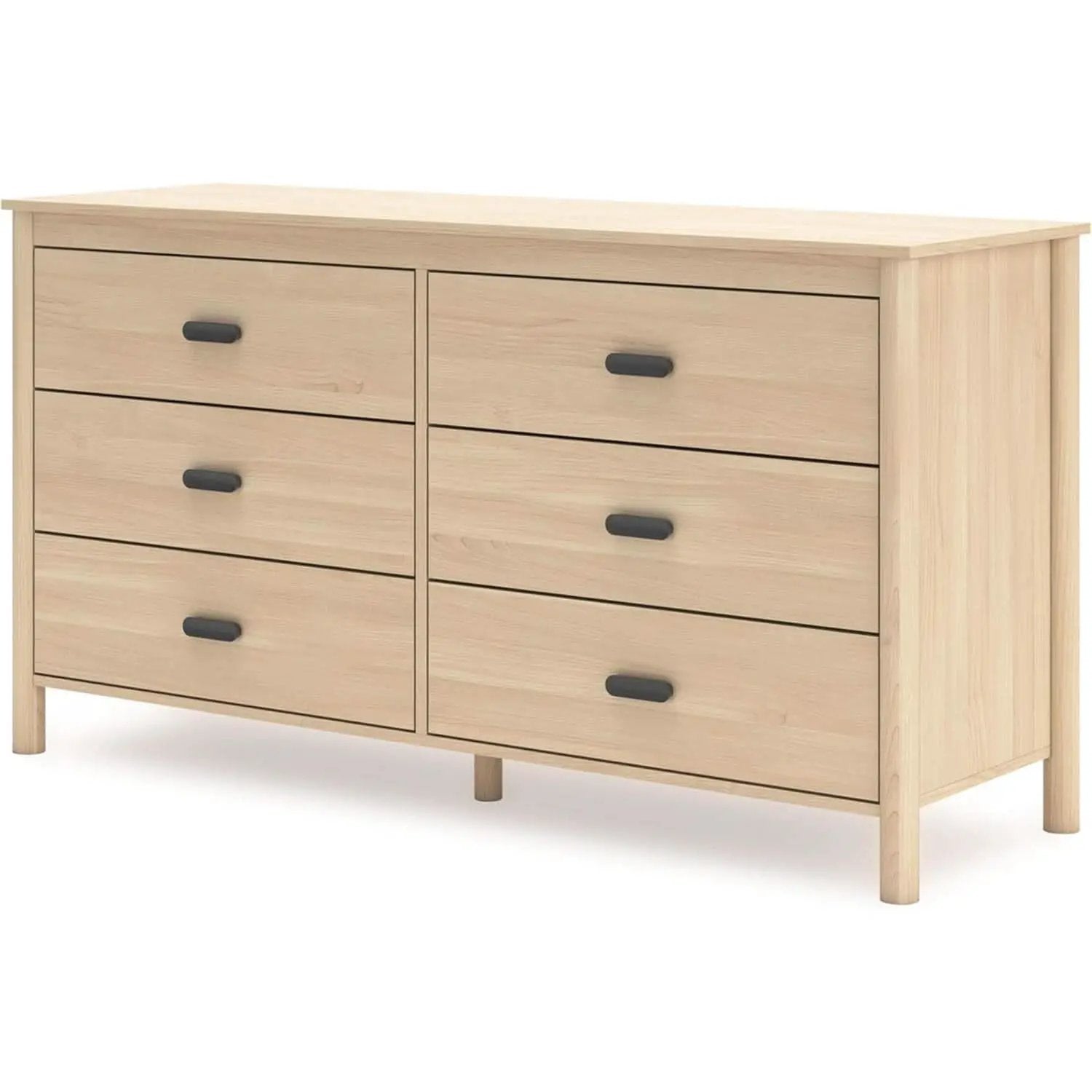 Light Brown Six Drawer Dresser For Bedroom Storage from PriceLows™