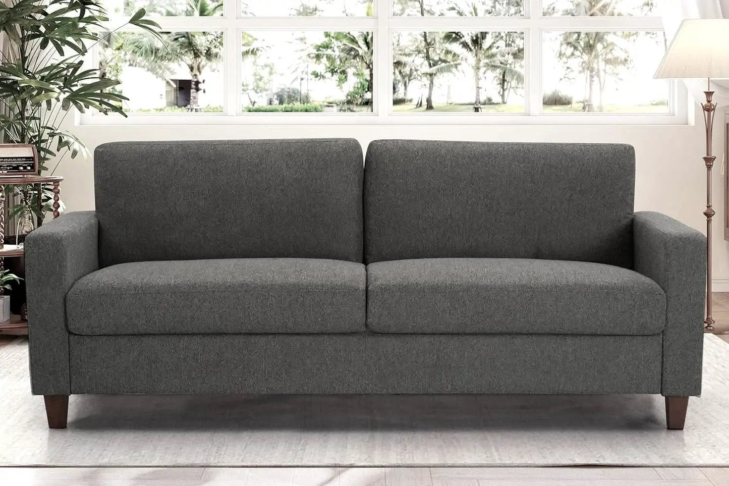 Miles 2 Piece Couch And Loveseat Set With Reversible Pillows Grey from PriceLows™