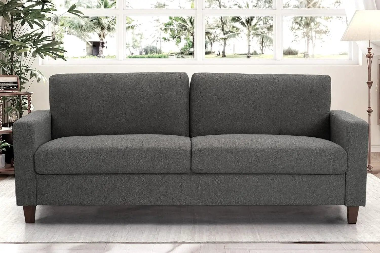 Miles 2 Piece Couch And Loveseat Set With Reversible Pillows Grey from PriceLows™