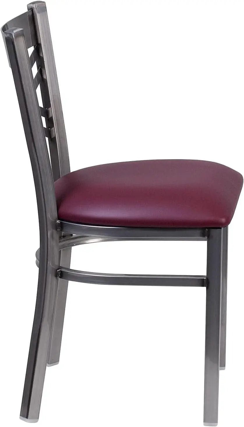 Two Pack Hercules Burgundy Vinyl X Back Metal Dining Chairs For Restaurant Bar And Home Use from PriceLows™