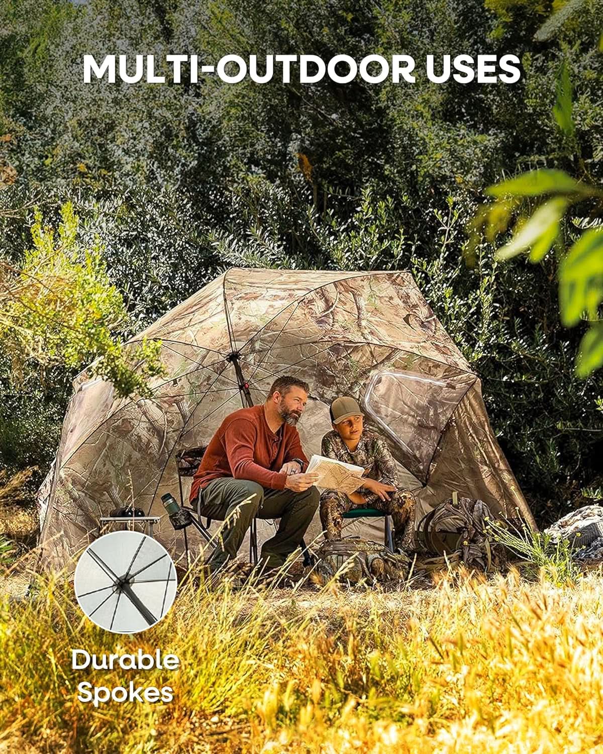 9ft Heavy Duty Outdoor Umbrella With UPF 50 Privacy Panels from PriceLows™