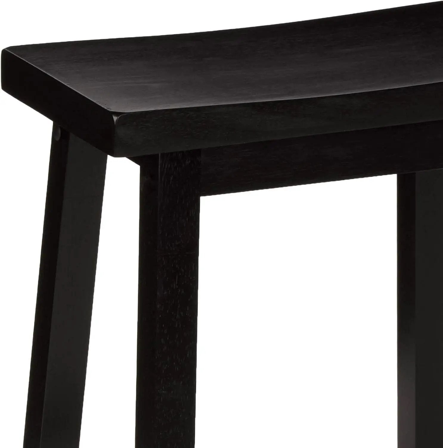 Solid Wood Saddle Bar Stool Counter Height Set 2 Black 24In from PriceLows™