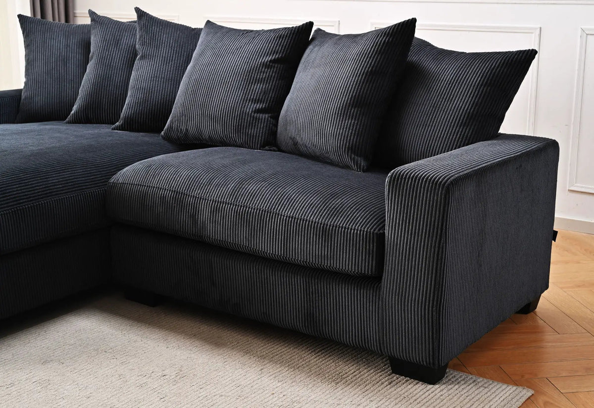 Luxe Oversized Sectional Sofa | 2 Piece L Shaped Couch | Chaise Included | Deep-Seated Design