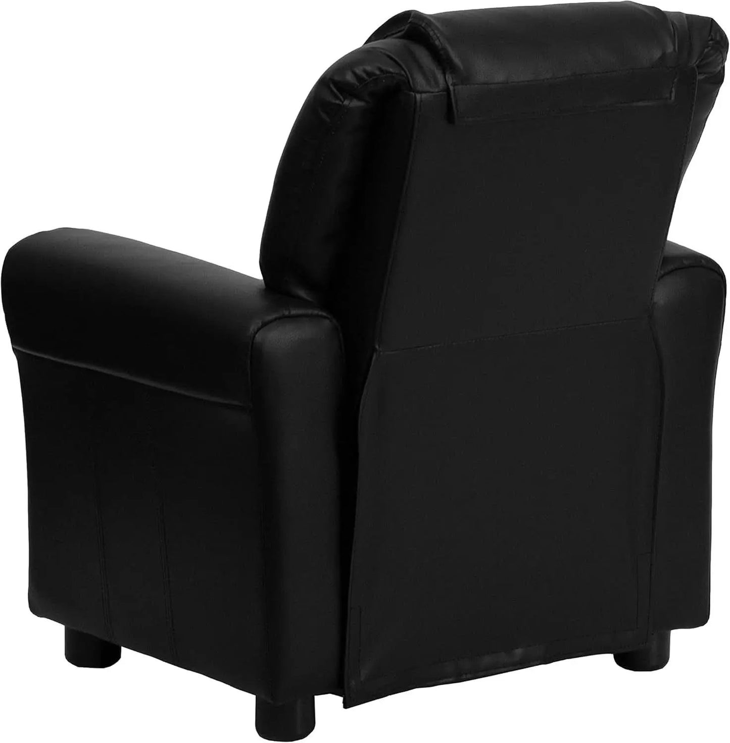 Kids Leathersoft Recliner With Cup Holder And Safety Recline Black from PriceLows™
