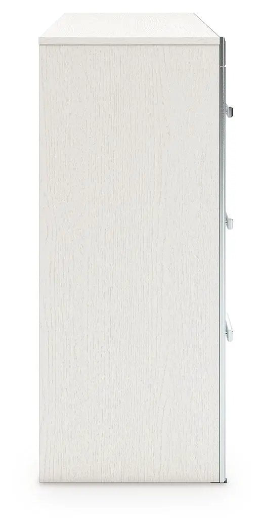 Zuraleus Six Drawer Dresser | Large-Scale Handles | Chrome-Tone Details | Glam Style